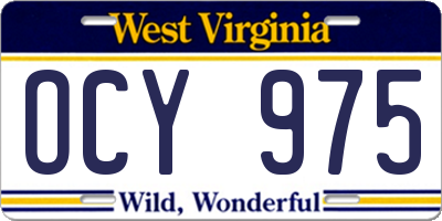 WV license plate OCY975
