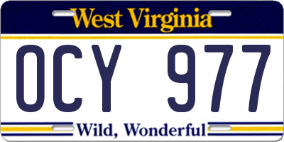 WV license plate OCY977