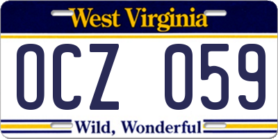 WV license plate OCZ059