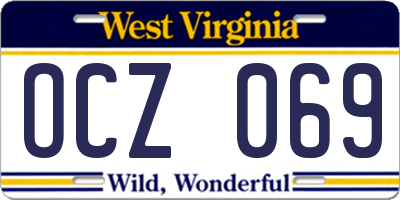 WV license plate OCZ069