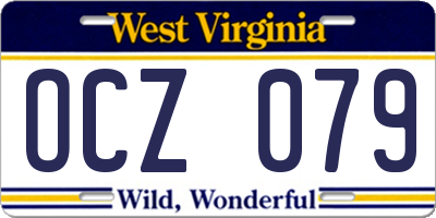 WV license plate OCZ079