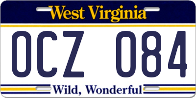 WV license plate OCZ084
