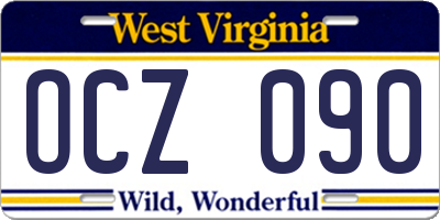 WV license plate OCZ090