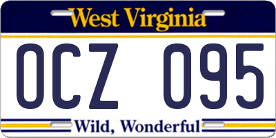 WV license plate OCZ095