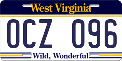 WV license plate OCZ096