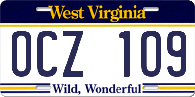 WV license plate OCZ109
