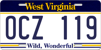 WV license plate OCZ119