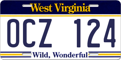 WV license plate OCZ124