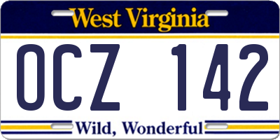 WV license plate OCZ142