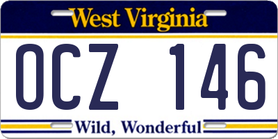 WV license plate OCZ146
