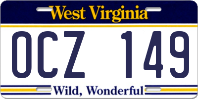 WV license plate OCZ149