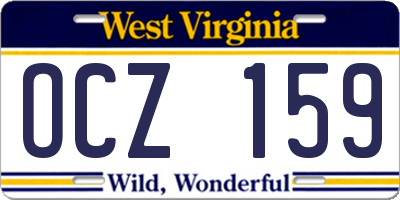 WV license plate OCZ159