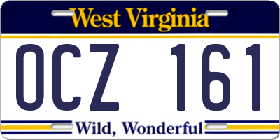 WV license plate OCZ161