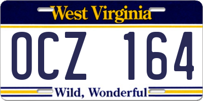WV license plate OCZ164