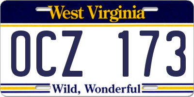 WV license plate OCZ173