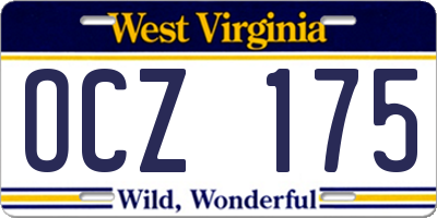 WV license plate OCZ175