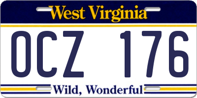 WV license plate OCZ176