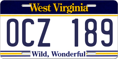WV license plate OCZ189