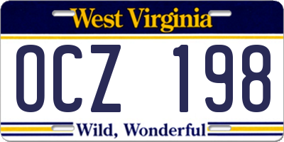 WV license plate OCZ198