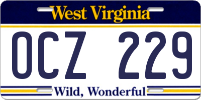 WV license plate OCZ229