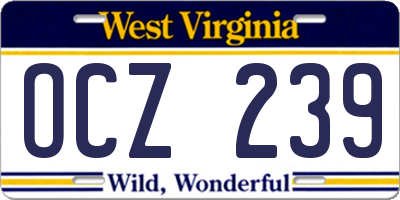 WV license plate OCZ239