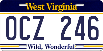 WV license plate OCZ246