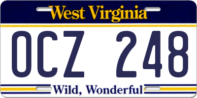 WV license plate OCZ248