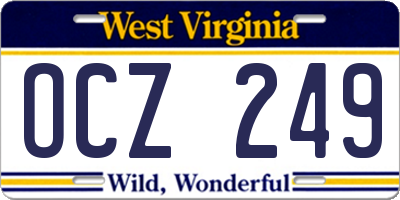 WV license plate OCZ249