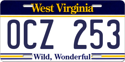 WV license plate OCZ253