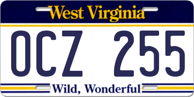 WV license plate OCZ255
