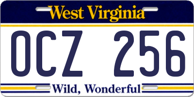 WV license plate OCZ256