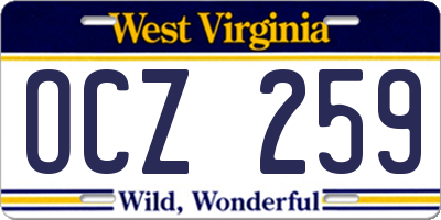 WV license plate OCZ259