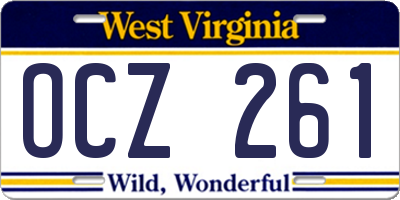 WV license plate OCZ261