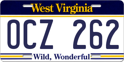 WV license plate OCZ262
