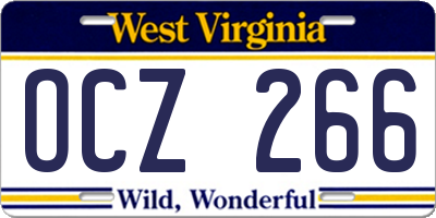 WV license plate OCZ266