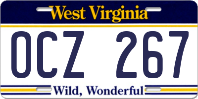 WV license plate OCZ267