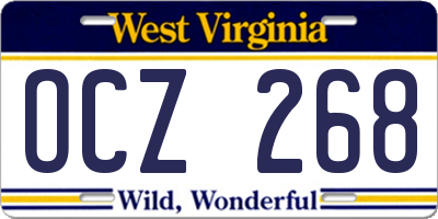 WV license plate OCZ268