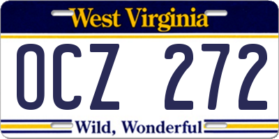 WV license plate OCZ272