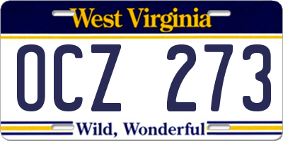 WV license plate OCZ273