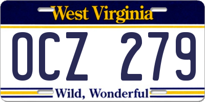 WV license plate OCZ279