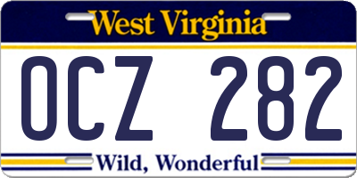 WV license plate OCZ282