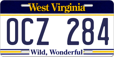 WV license plate OCZ284