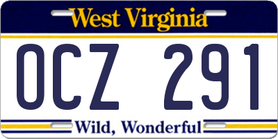 WV license plate OCZ291