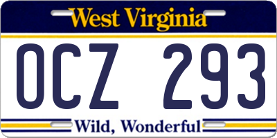WV license plate OCZ293