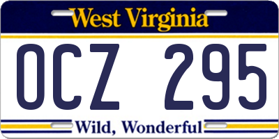 WV license plate OCZ295