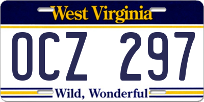 WV license plate OCZ297