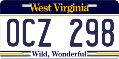 WV license plate OCZ298