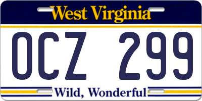 WV license plate OCZ299