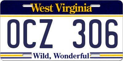 WV license plate OCZ306