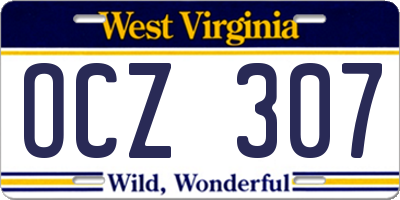 WV license plate OCZ307